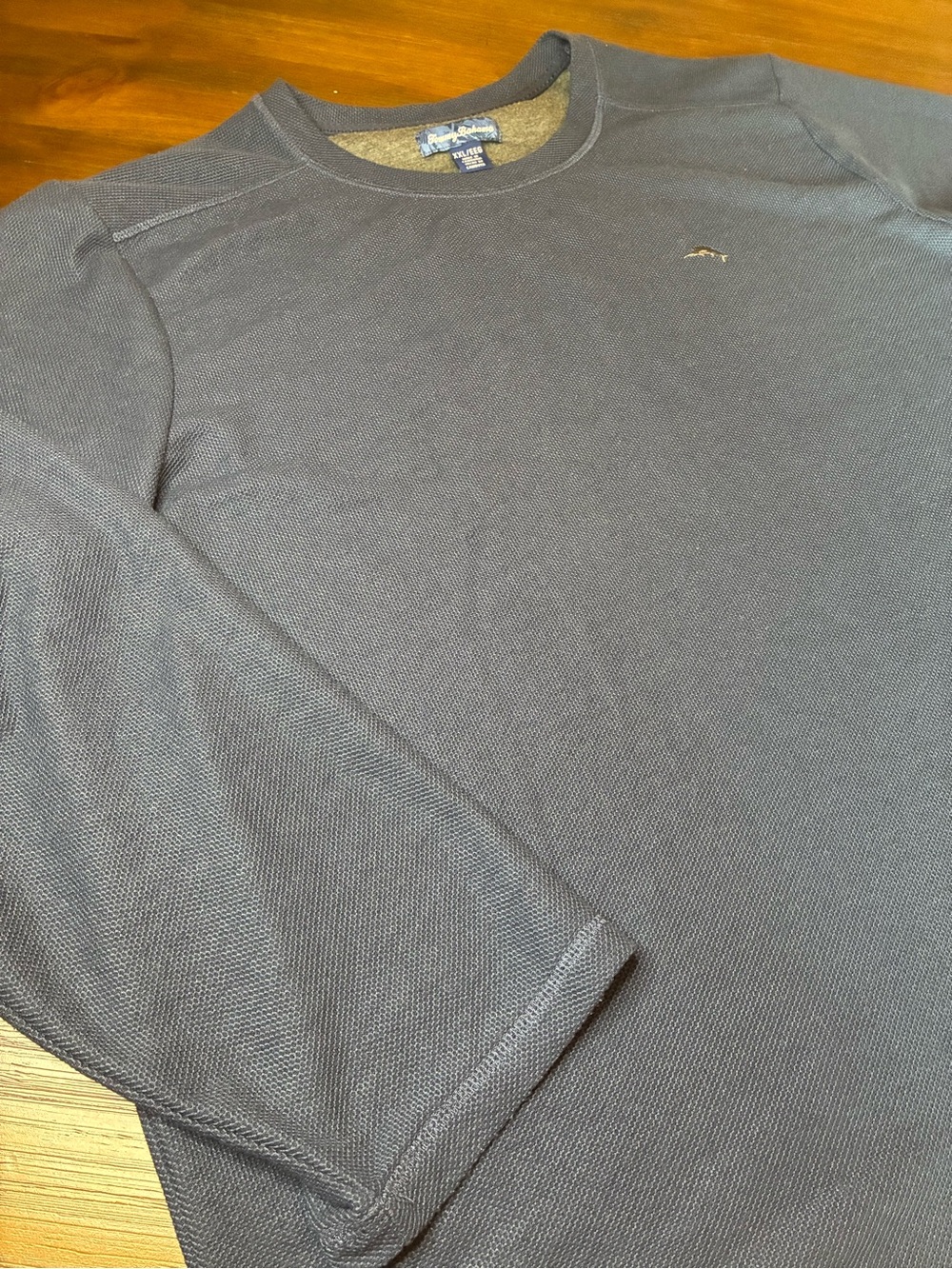 Tommy Bahama Men's Dark Navy Waffle Crewneck Sweatshirt